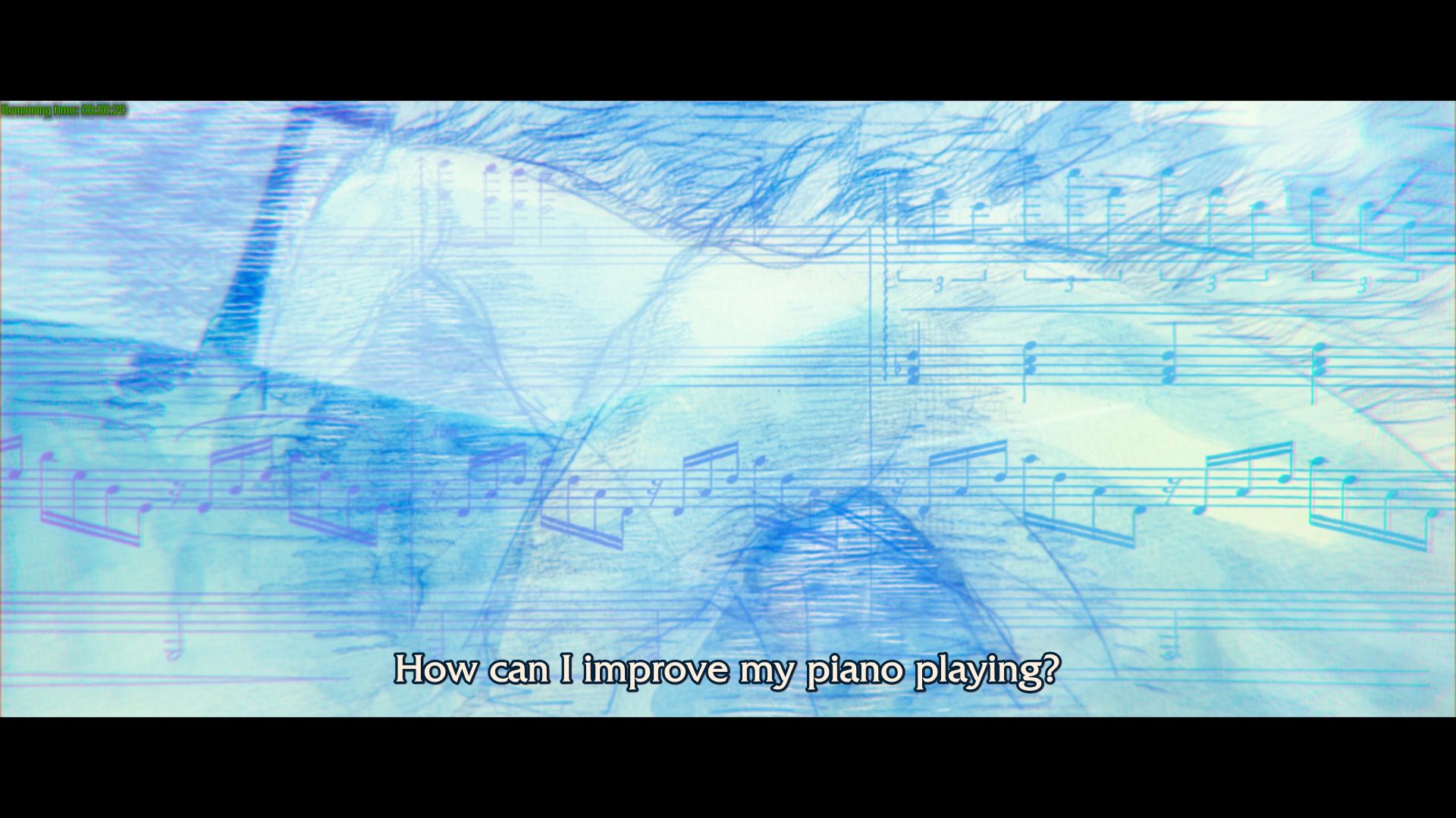 An uncomfortable amount of air time is spent on Shinji's struggles with the piano.